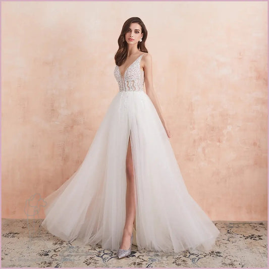 Robe de Mariée Col v Princesse