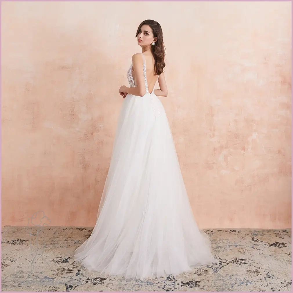 Robe de Mariée Col v Princesse